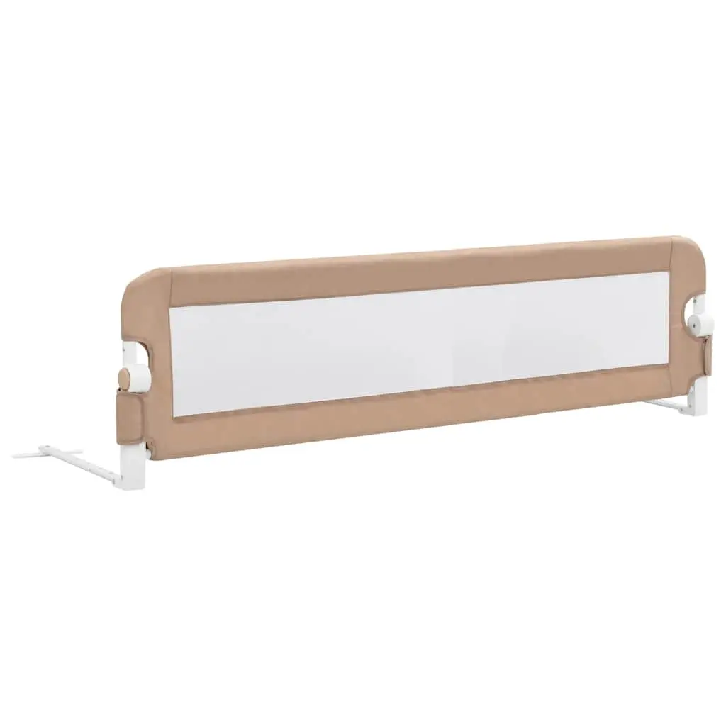 Toddler Bed Rail Taupe 150x42 cm Fold Down Guard Protection for Children 18M to 5Y