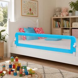 Toddler Safety Bed Rail Blue 180x42 cm Foldable Child Fall Protection Guard