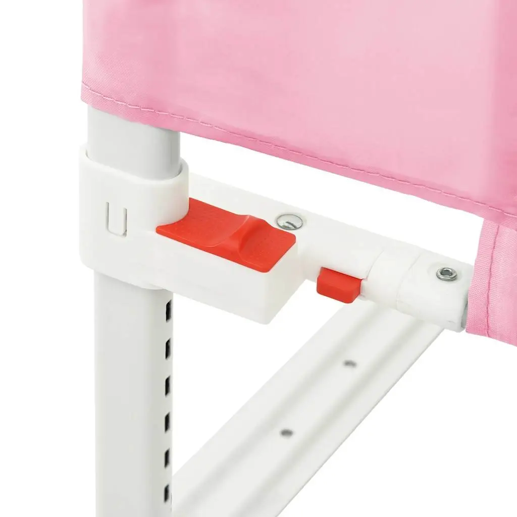 Toddler Bed Guard Adjustable Height Pink 90x25cm Lightweight Metal Tube Washable Fabric