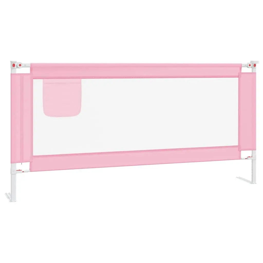 Toddler Bed Rail Pink 190x25 cm Washable Fabric Protection Guard