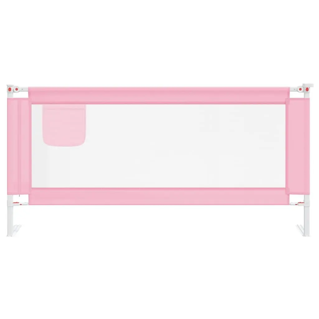 Toddler Bed Rail Pink 190x25 cm Washable Fabric Protection Guard