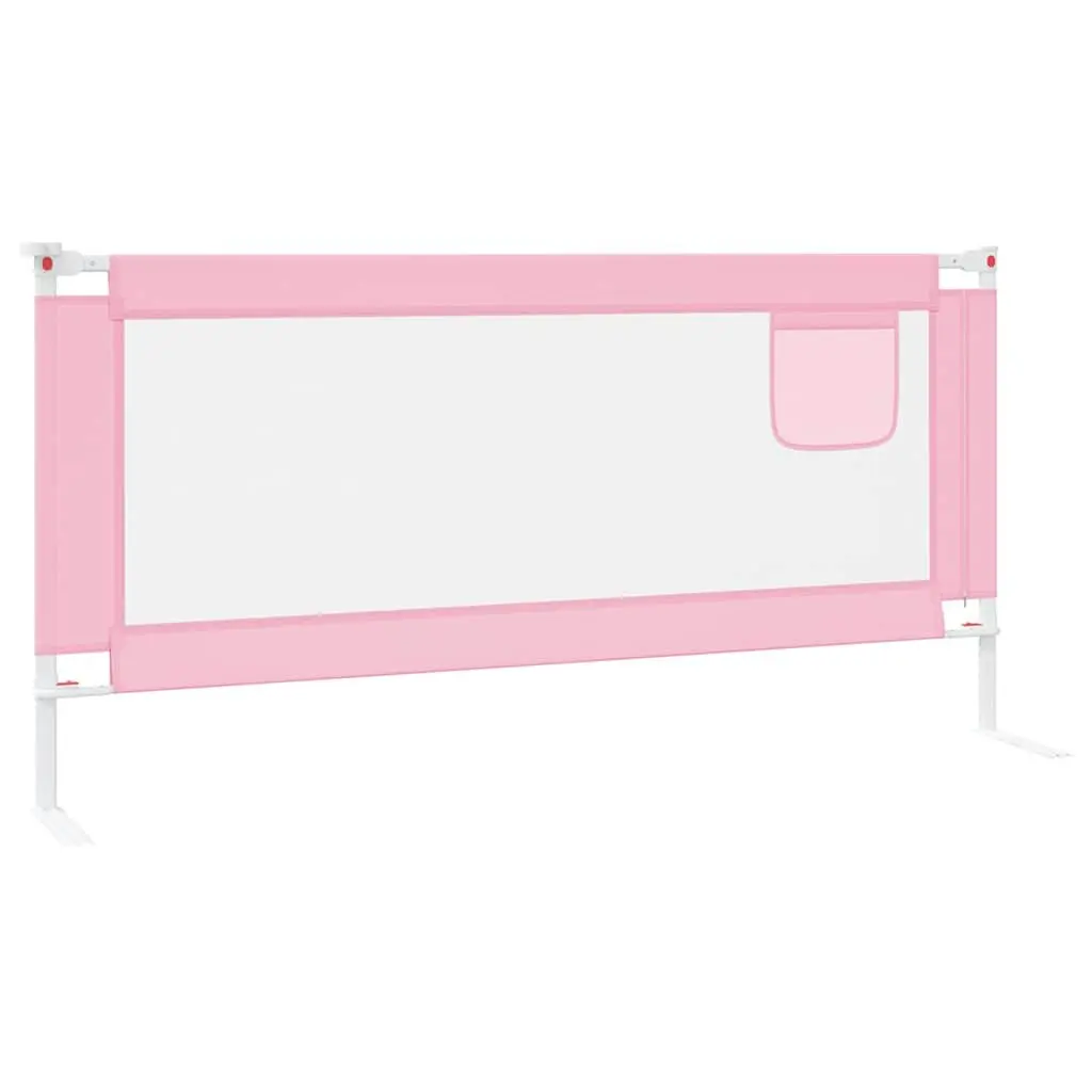 Toddler Bed Rail Pink 190x25 cm Washable Fabric Protection Guard