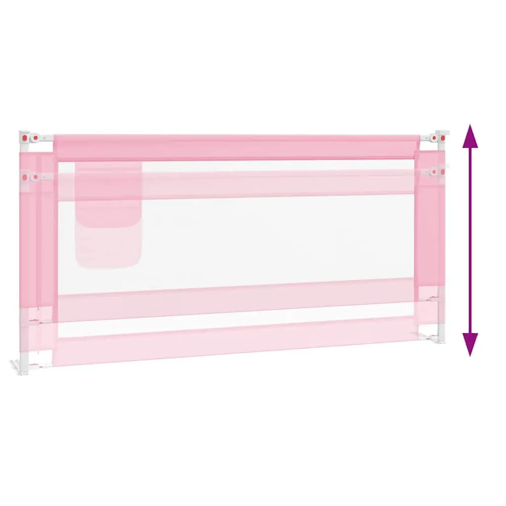 Toddler Bed Rail Pink 190x25 cm Washable Fabric Protection Guard