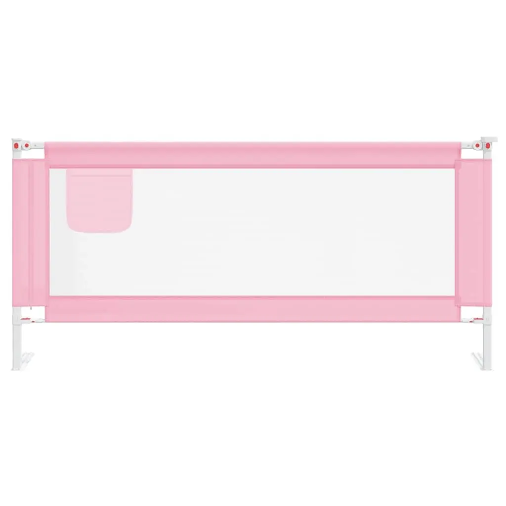 Toddler Bed Rail Pink 200x25 cm Fabric Protection Guard Adjustable Height Lightweight Metal Frame