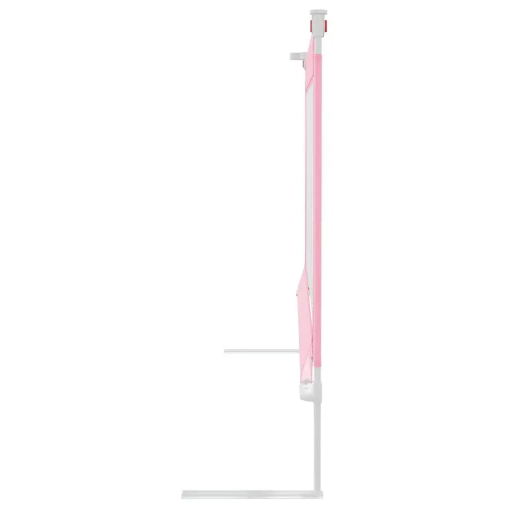 Toddler Bed Rail Pink 200x25 cm Fabric Protection Guard Adjustable Height Lightweight Metal Frame