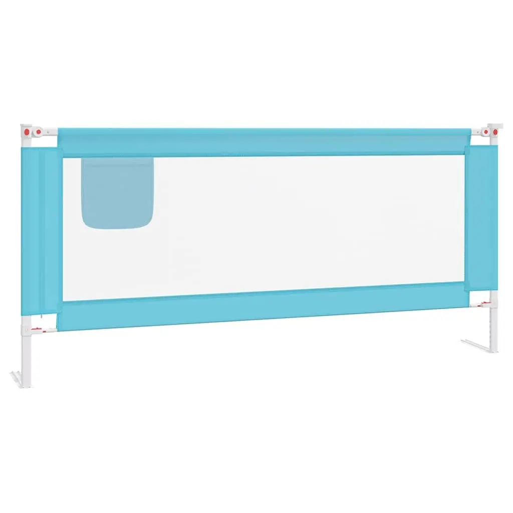 Toddler Bed Rail Blue 200x25 cm Adjustable Height Fabric Protection Guard for Kids