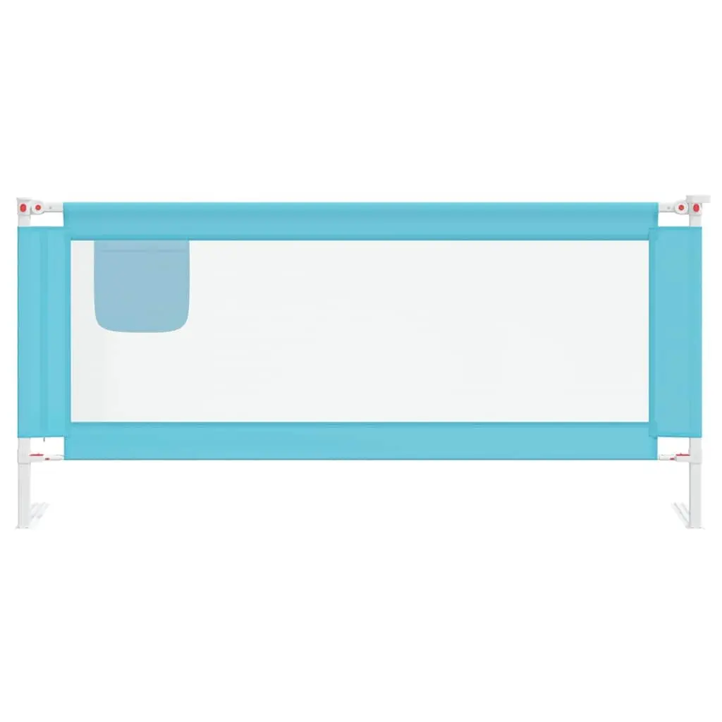 Toddler Bed Rail Blue 200x25 cm Adjustable Height Fabric Protection Guard for Kids