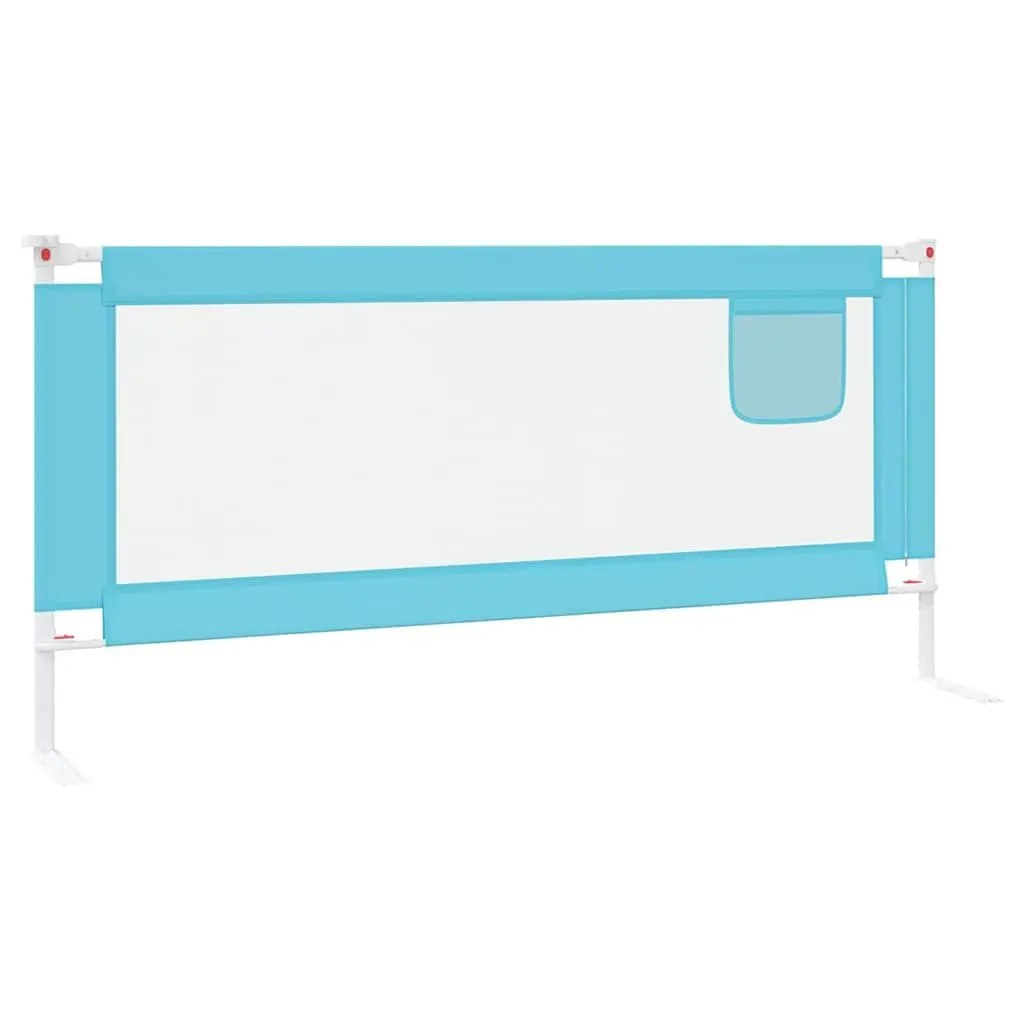 Toddler Bed Rail Blue 200x25 cm Adjustable Height Fabric Protection Guard for Kids