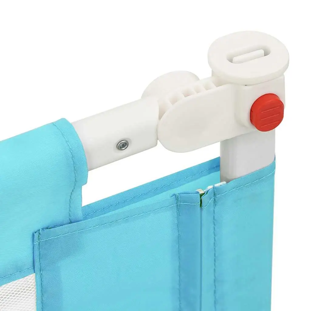 Toddler Bed Rail Blue 200x25 cm Adjustable Height Fabric Protection Guard for Kids