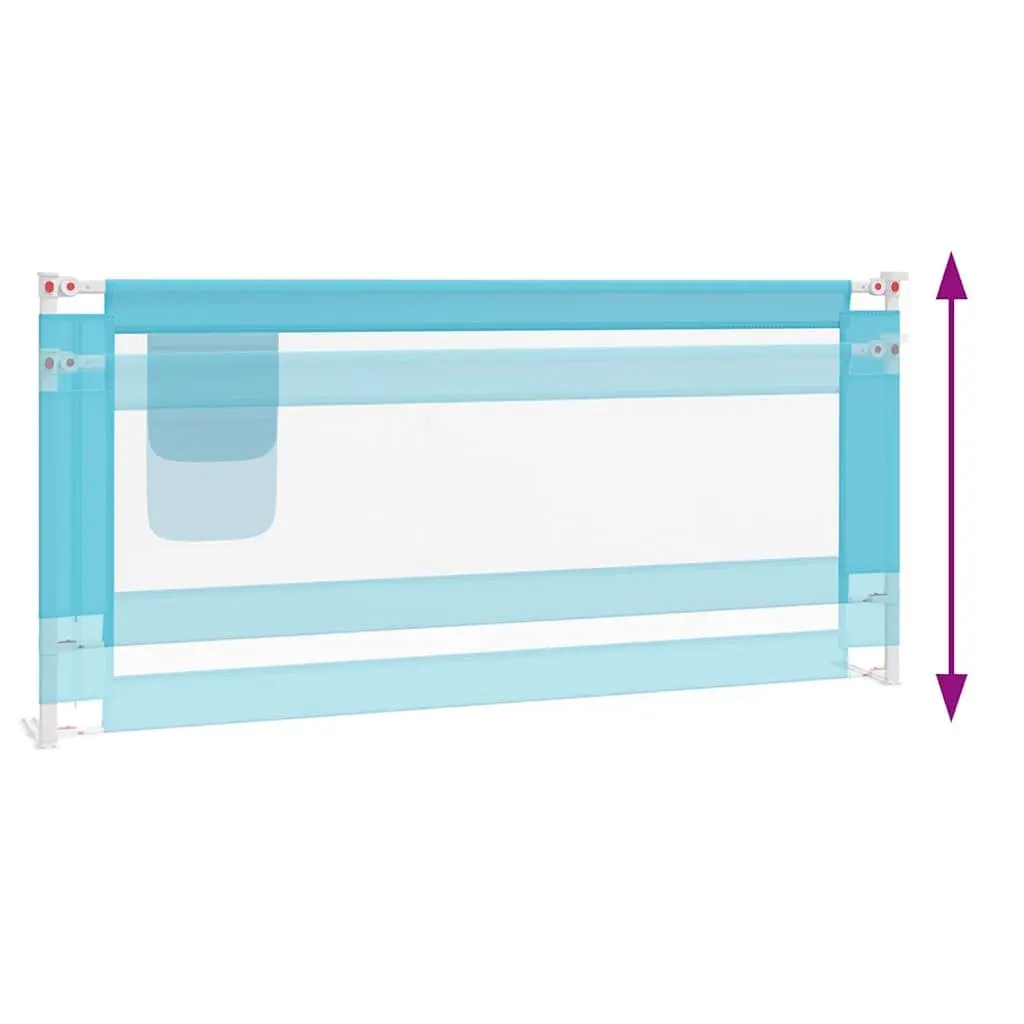 Toddler Bed Rail Blue 200x25 cm Adjustable Height Fabric Protection Guard for Kids