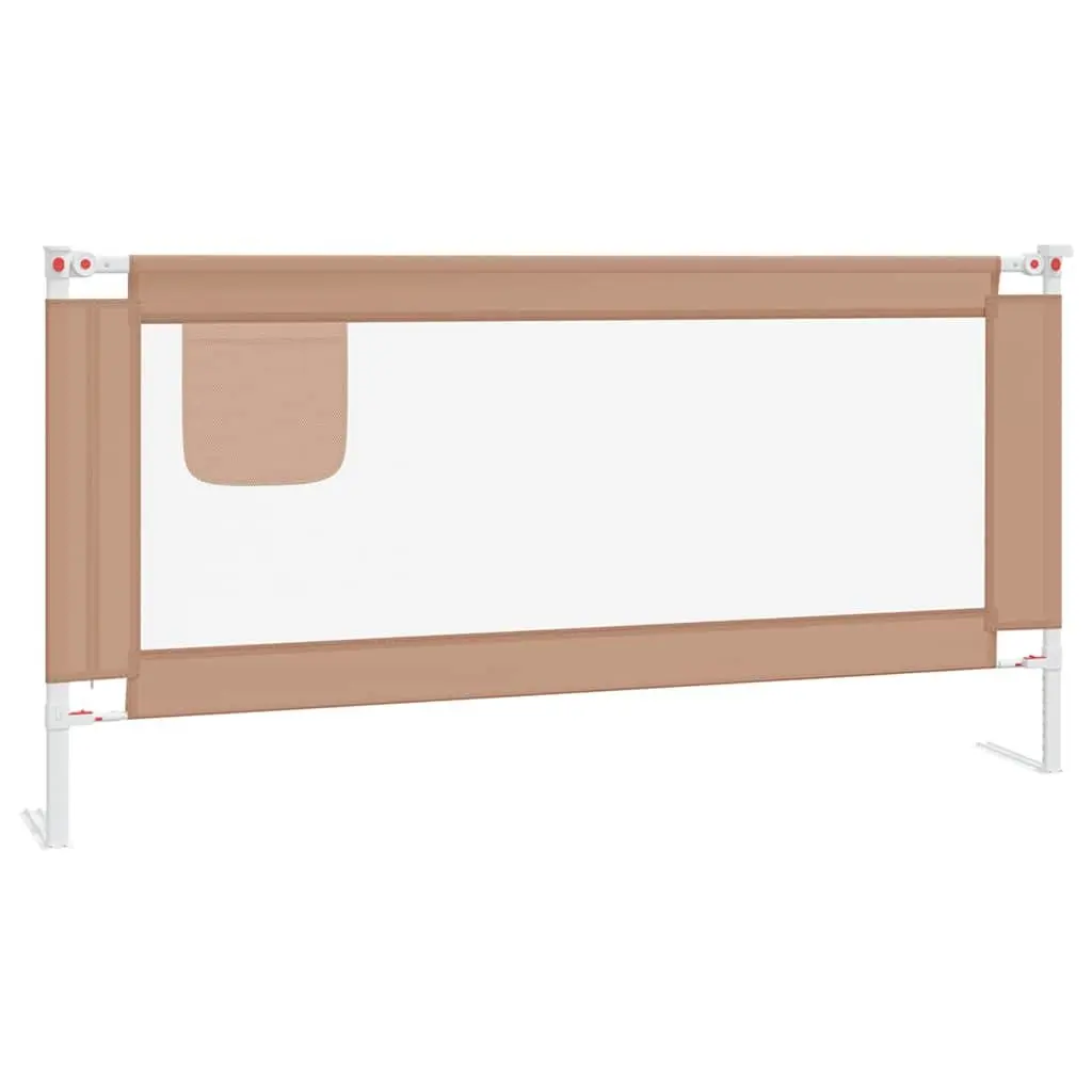 Toddler Bed Guard Rail Adjustable Height Taupe 180x25cm Safety Protection
