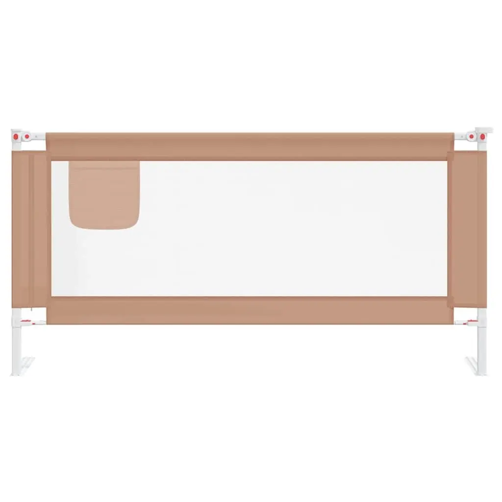 Toddler Bed Guard Rail Adjustable Height Taupe 180x25cm Safety Protection