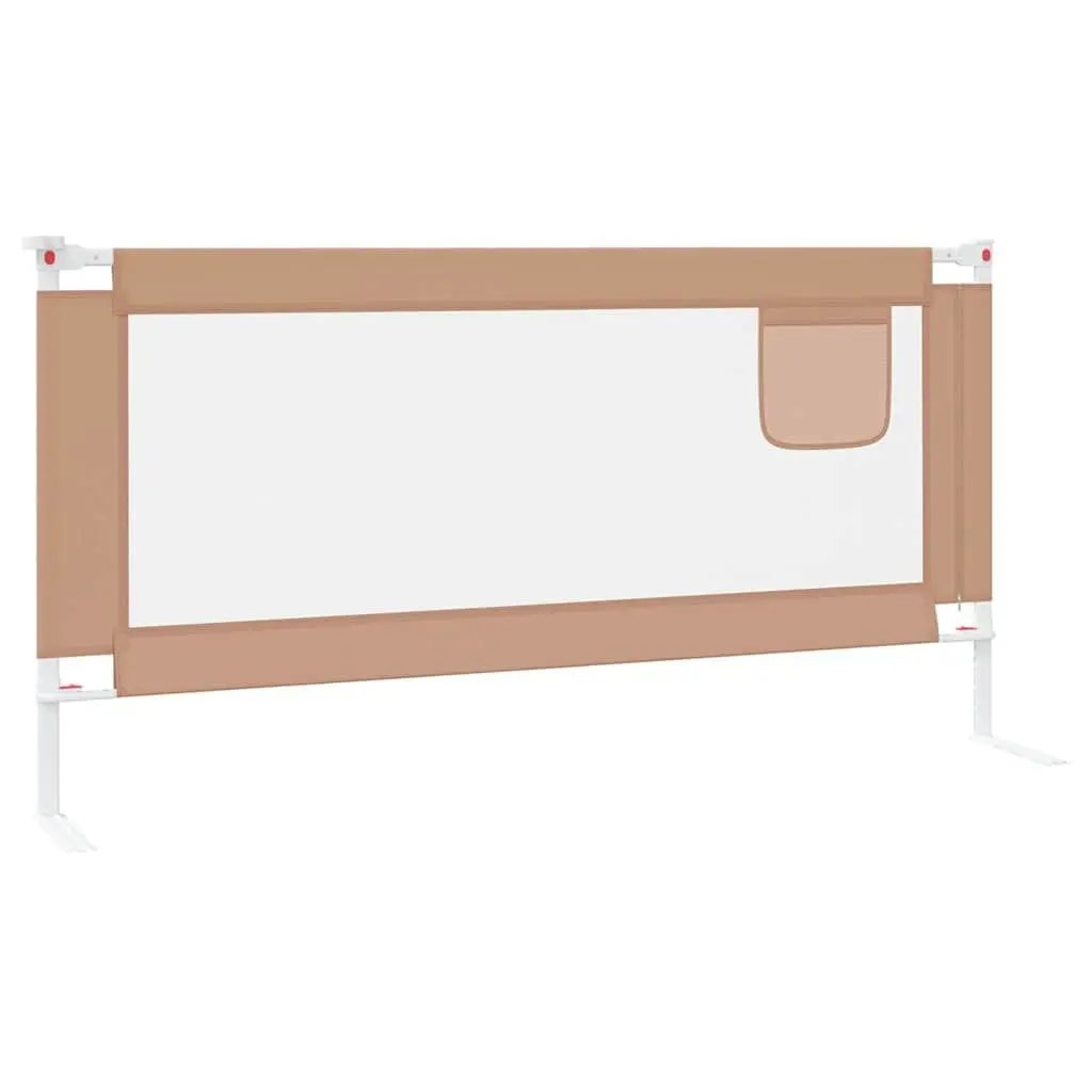 Toddler Bed Guard Rail Adjustable Height Taupe 180x25cm Safety Protection