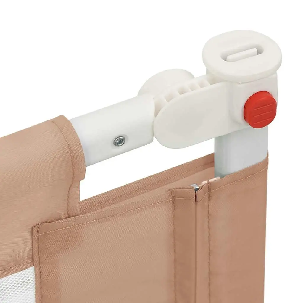 Toddler Bed Guard Rail Adjustable Height Taupe 180x25cm Safety Protection