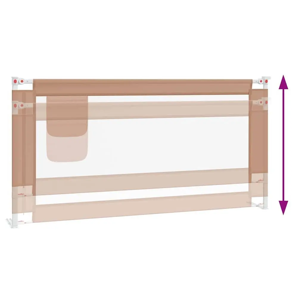 Toddler Bed Guard Rail Adjustable Height Taupe 180x25cm Safety Protection