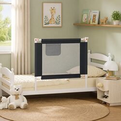 Toddler Safety Bed Rail Grey 90x25 cm - Simple & Effective