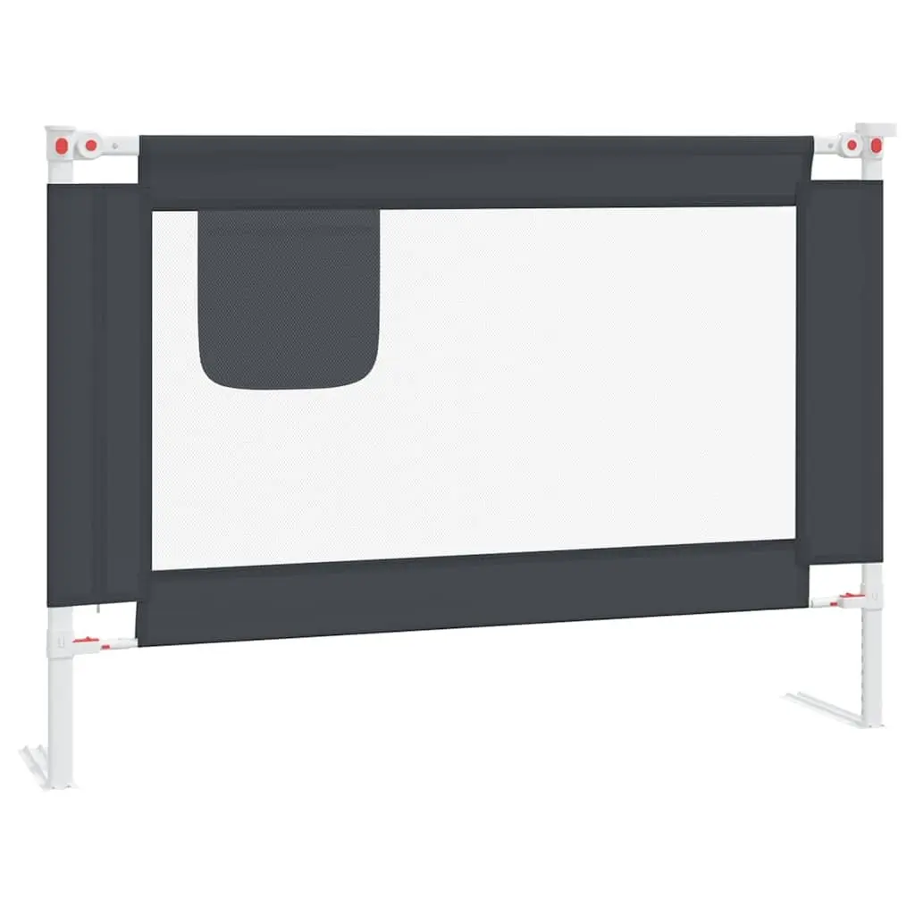 Toddler Bed Rail Grey 90x25 cm Adjustable Height Guard for Kids Cot
