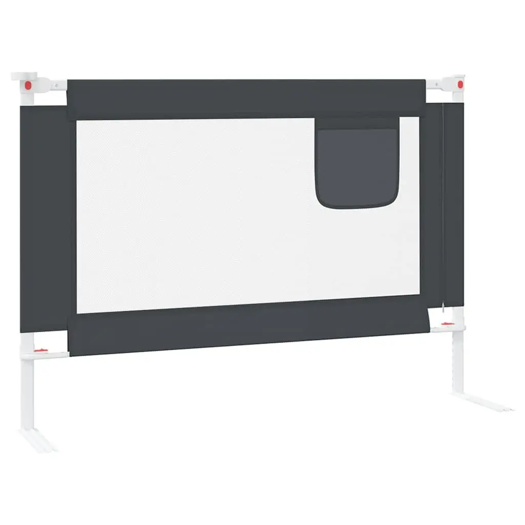 Toddler Bed Rail Grey 90x25 cm Adjustable Height Guard for Kids Cot
