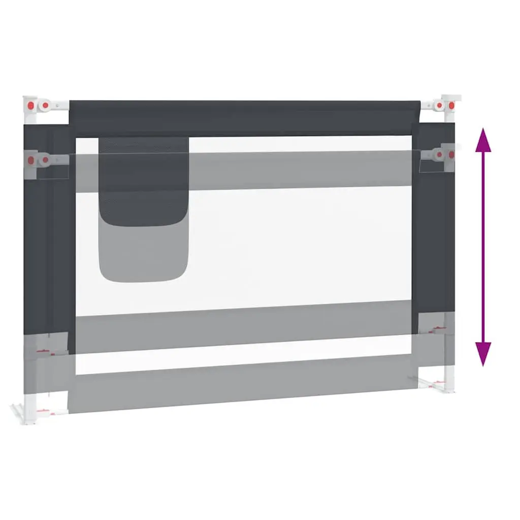 Toddler Bed Rail Grey 100x25cm Adjustable Height Safety Protection Guard
