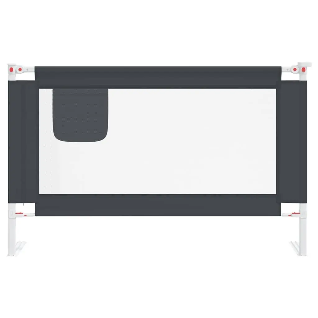 Toddler Bed Guard Grey 120x25cm Adjustable Height Metal Fabric Safety Rail