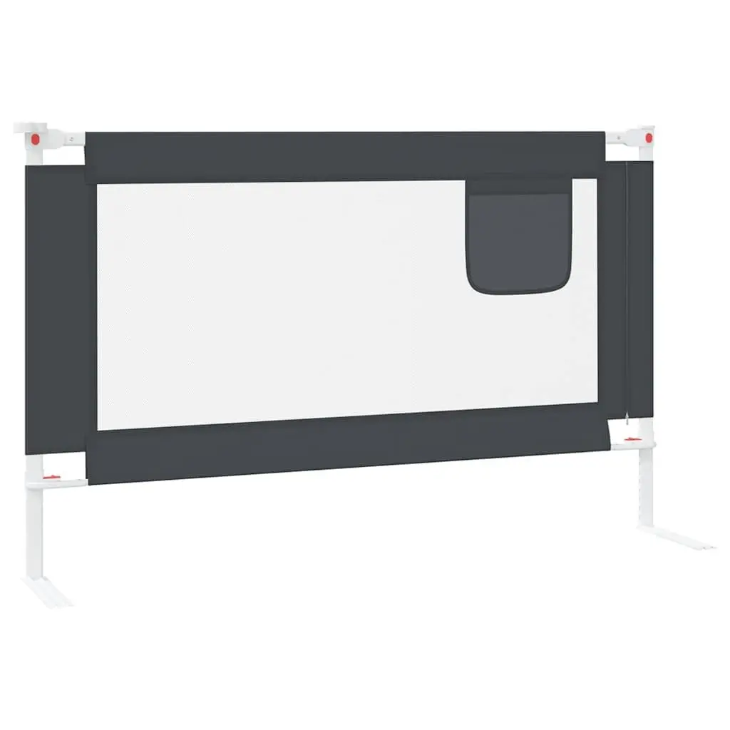 Toddler Bed Guard Grey 120x25cm Adjustable Height Metal Fabric Safety Rail