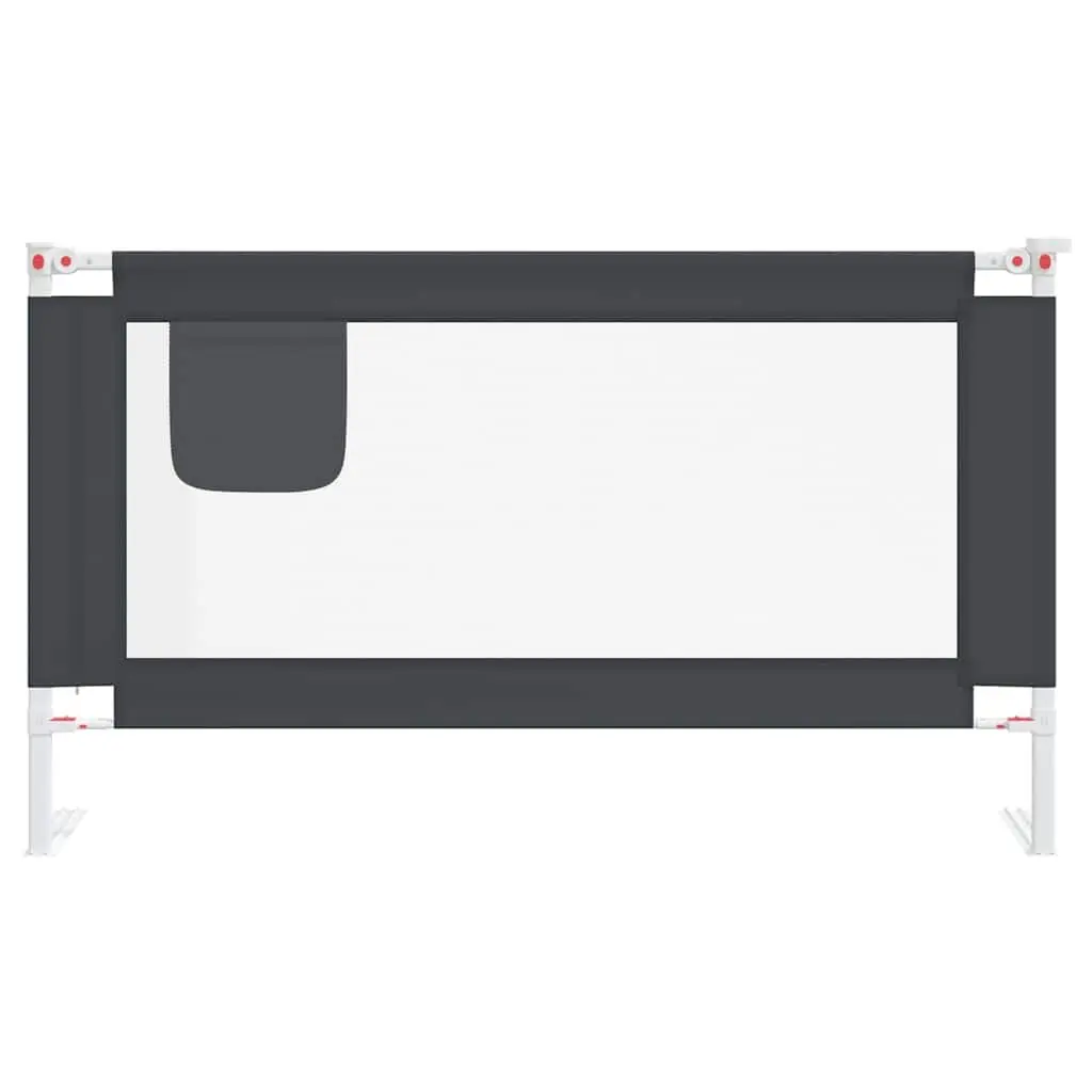 Toddler Bed Guard Grey 140x25cm Adjustable Height Washable Fabric Protection