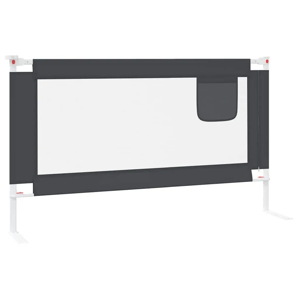 Toddler Bed Guard Grey 140x25cm Adjustable Height Washable Fabric Protection