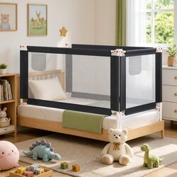 Essential Grey Toddler Bed Rail for Safe Sleep at Home