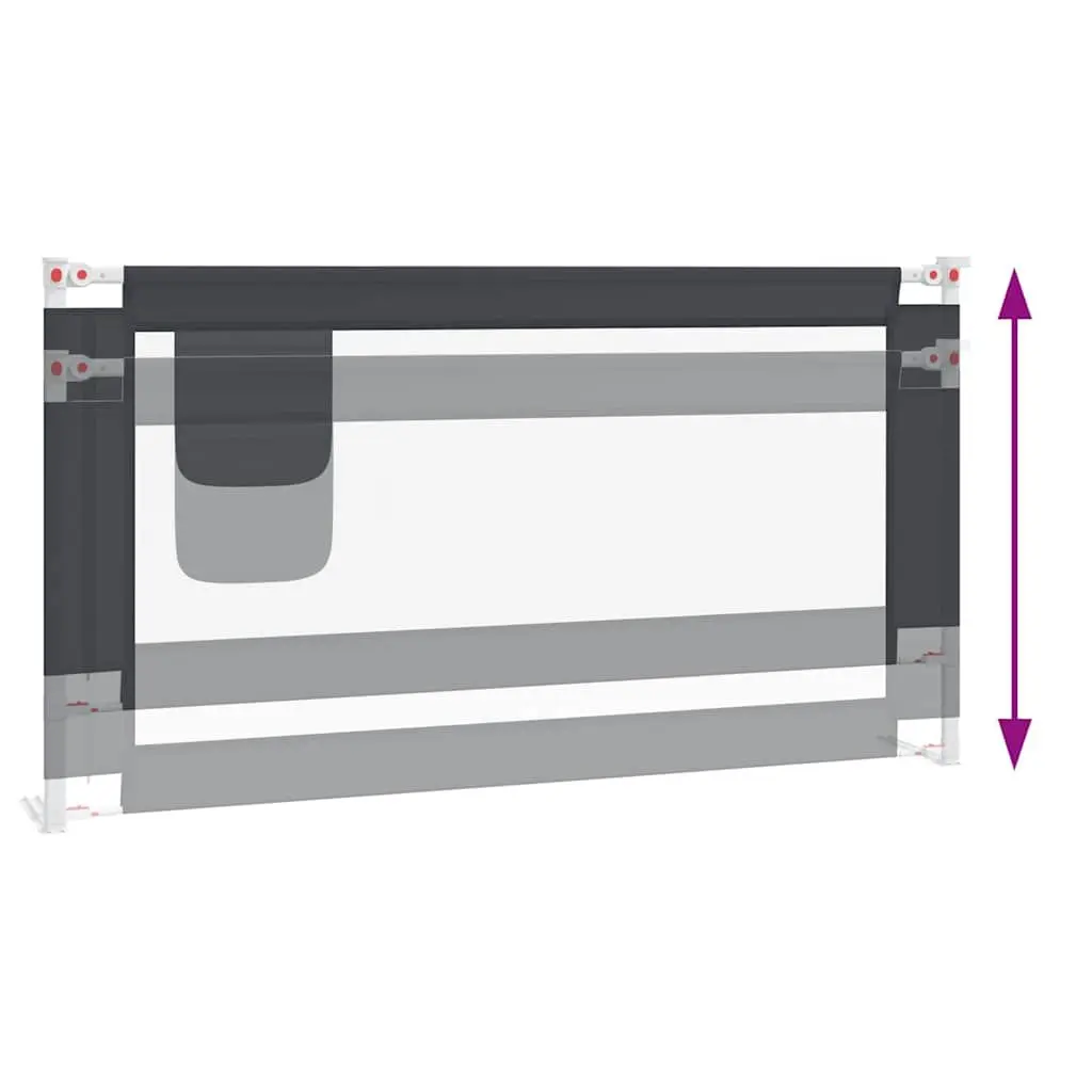 Toddler Bed Rail Grey 160x25cm Adjustable Height Protection Guard