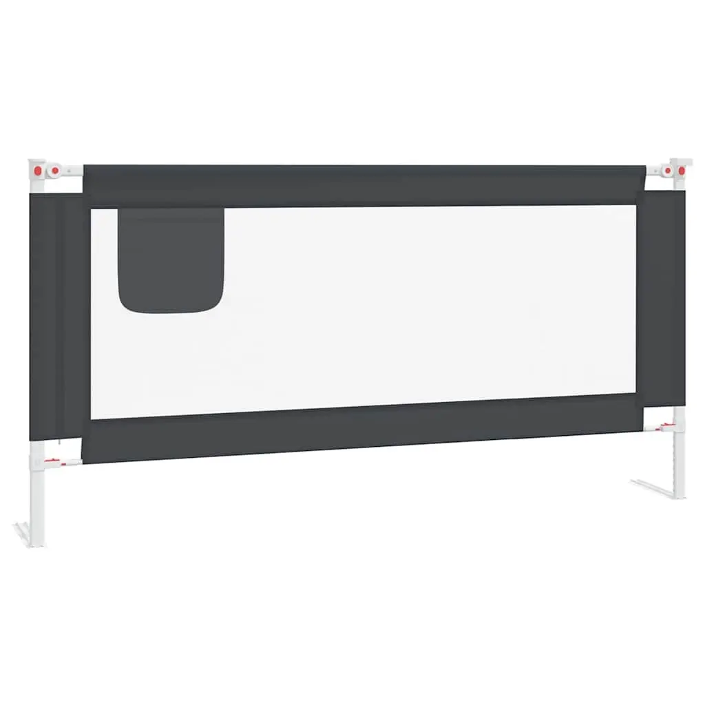 Toddler Bed Guard Rail Grey 180x25 cm Adjustable Height Safety Protection