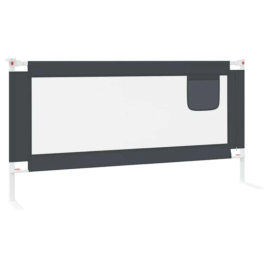 Toddler Bed Guard Rail Grey 180x25 cm Adjustable Height Safety Protection