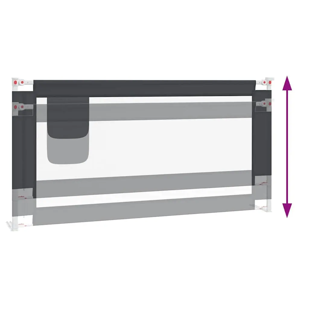 Toddler Bed Guard Rail Grey 180x25 cm Adjustable Height Safety Protection