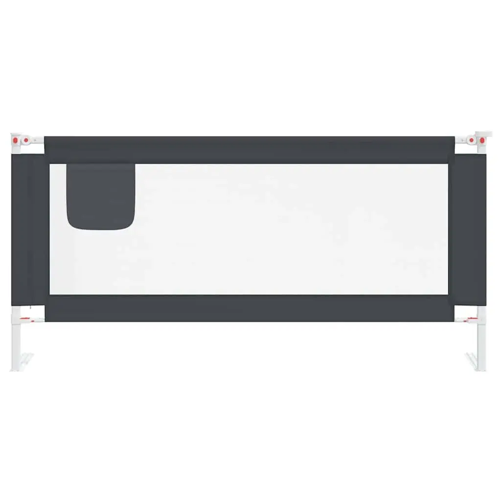 Toddler Bed Rail Dark Grey 190x25 cm Adjustable Height Fabric Protection