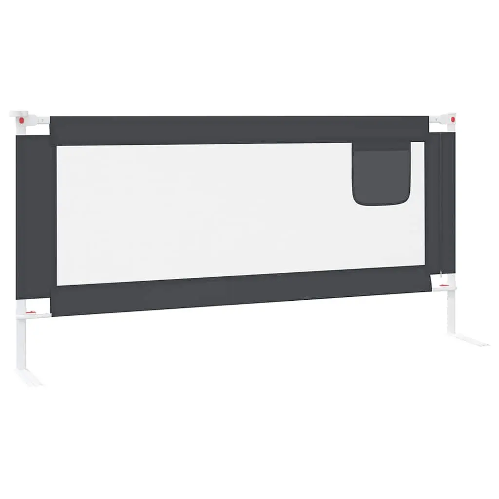 Toddler Bed Rail Dark Grey 190x25 cm Adjustable Height Fabric Protection