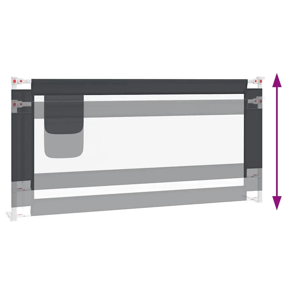 Toddler Bed Rail Dark Grey 190x25 cm Adjustable Height Fabric Protection