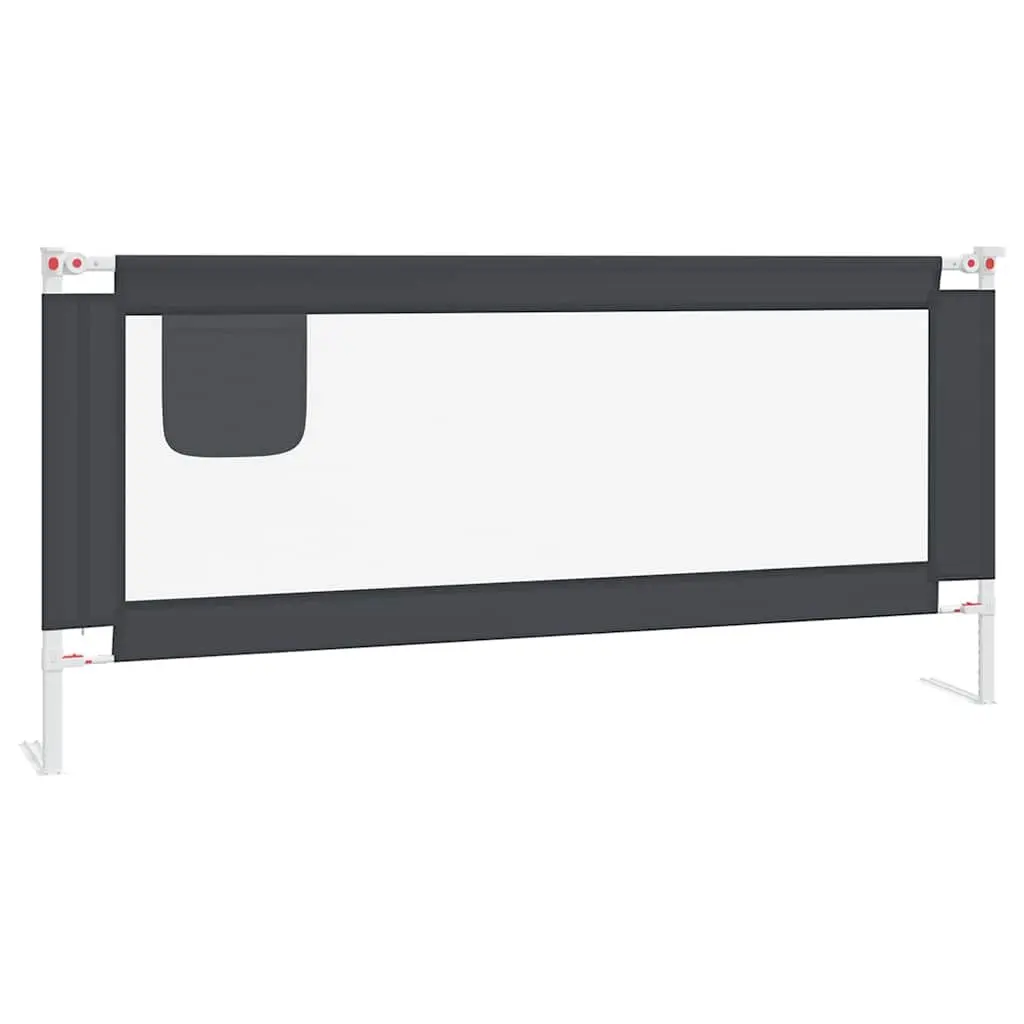 Toddler Bed Rail Grey 200x25 cm Adjustable Height Protection Guard