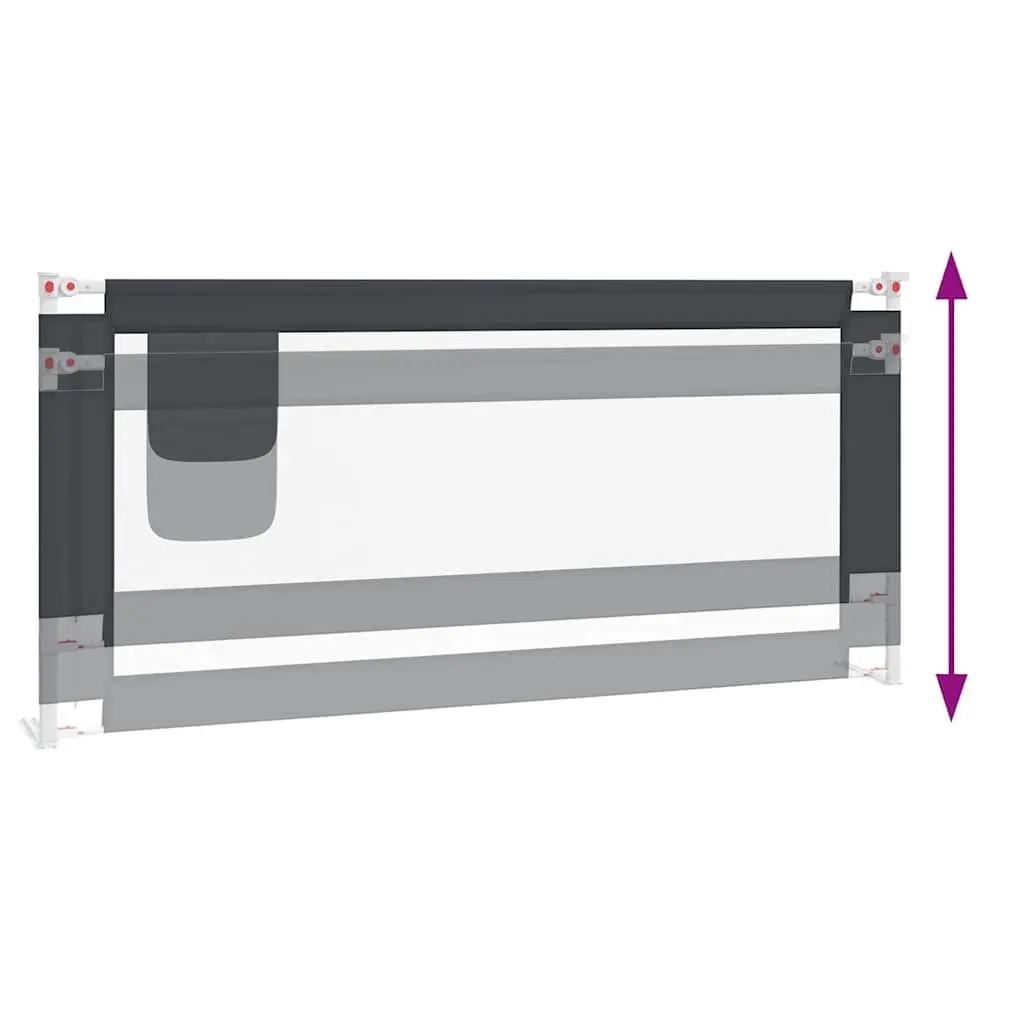 Toddler Bed Rail Grey 200x25 cm Adjustable Height Protection Guard