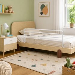 Concise Toddler Bed Rail: Durable Iron, Adjustable to 76-137 cm