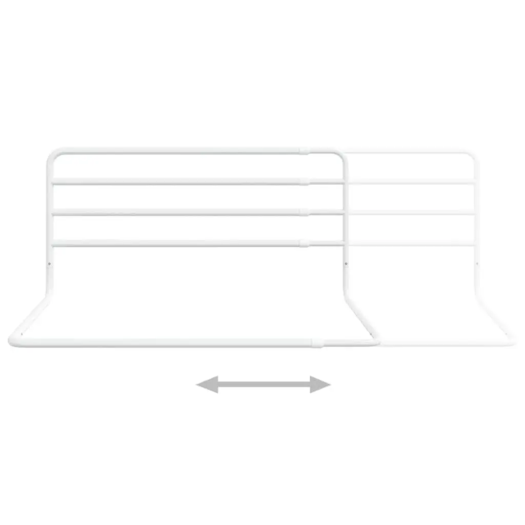 Toddler Bed Rail White Adjustable Width 76-137cm Iron Protection Guard