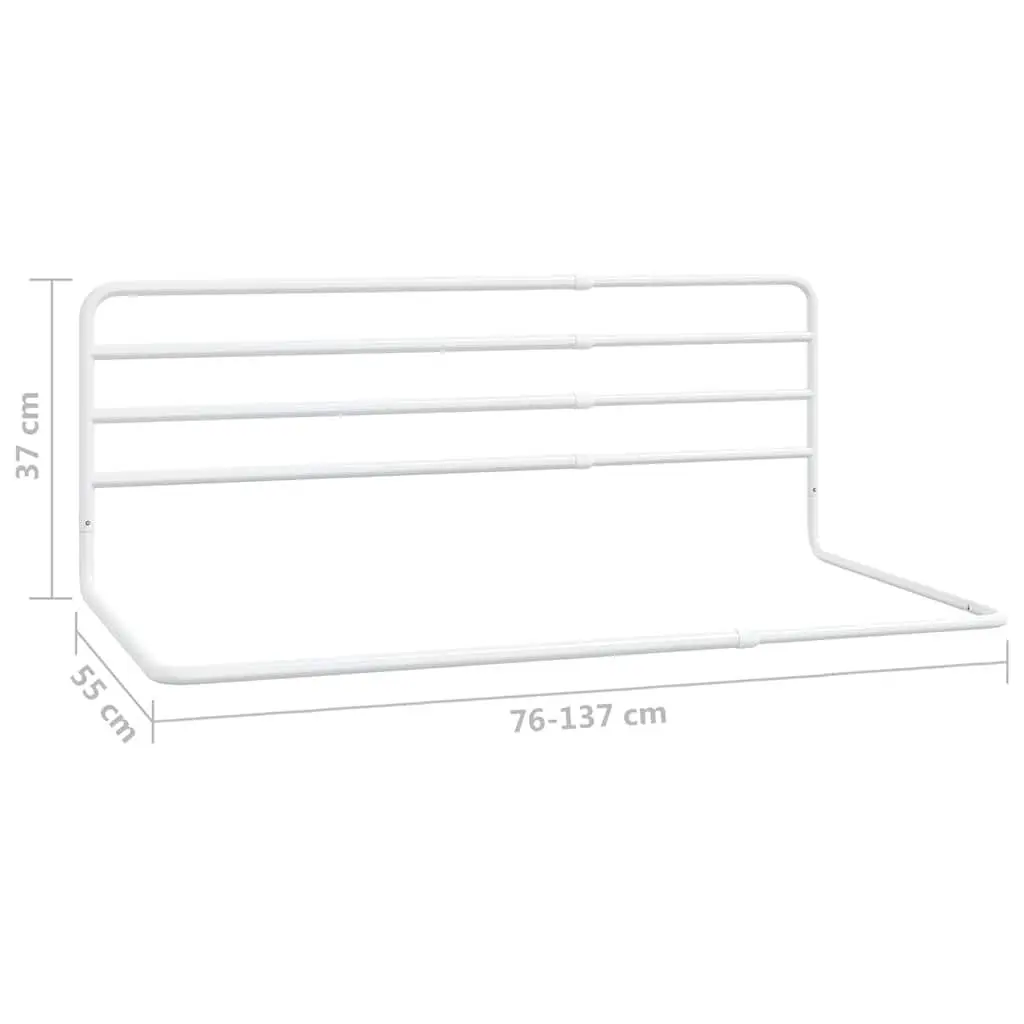 Toddler Bed Rail White Adjustable Width 76-137cm Iron Protection Guard
