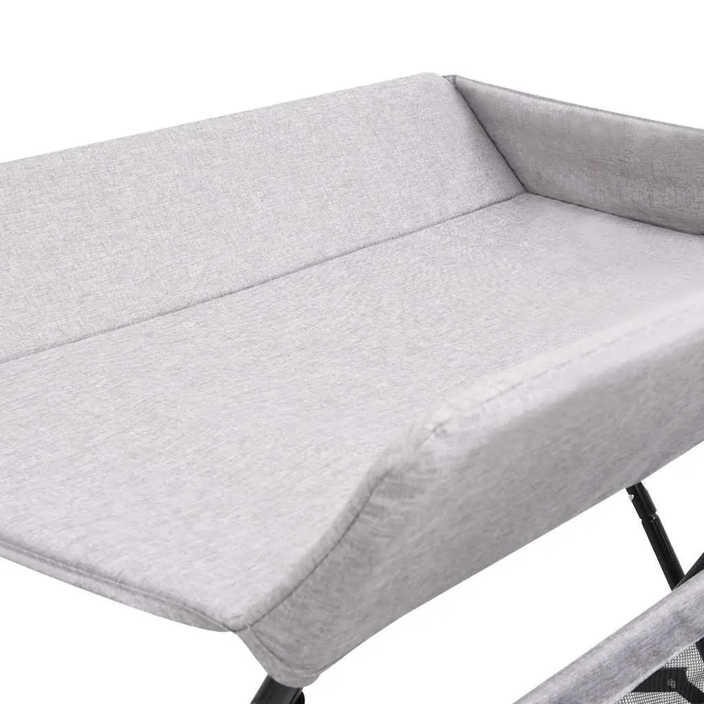 Changing Table Light Grey Foldable Diaper Tray Storage Compartments Baby Nursery