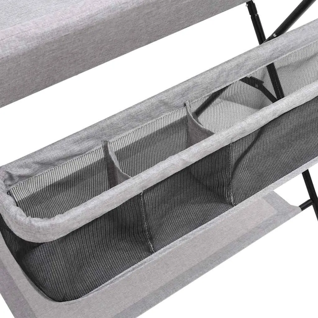 Changing Table Light Grey Foldable Diaper Tray Storage Compartments Baby Nursery