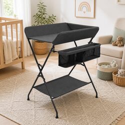 Concise Anthracite Changing Table with Storage