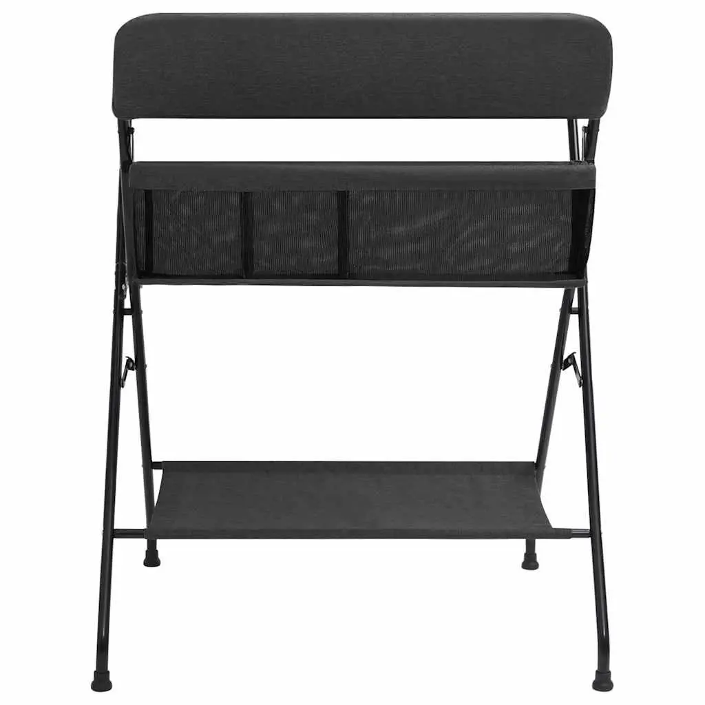 Foldable Changing Table Anthracite with Side Compartments for Baby Storage