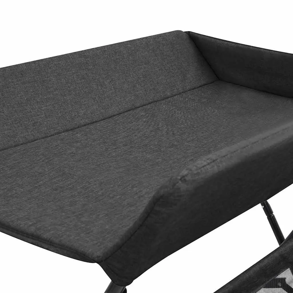 Foldable Changing Table Anthracite with Side Compartments for Baby Storage