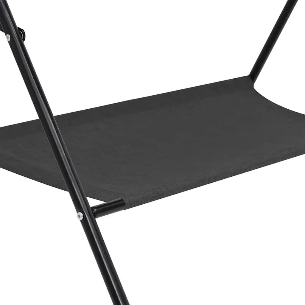 Foldable Changing Table Anthracite with Side Compartments for Baby Storage