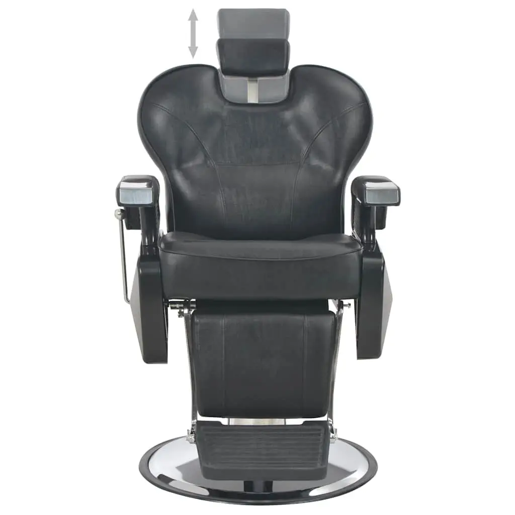 Barber Chair Adjustable Headrest Footrest Black Faux Leather 360 Degree Rotatable Seat
