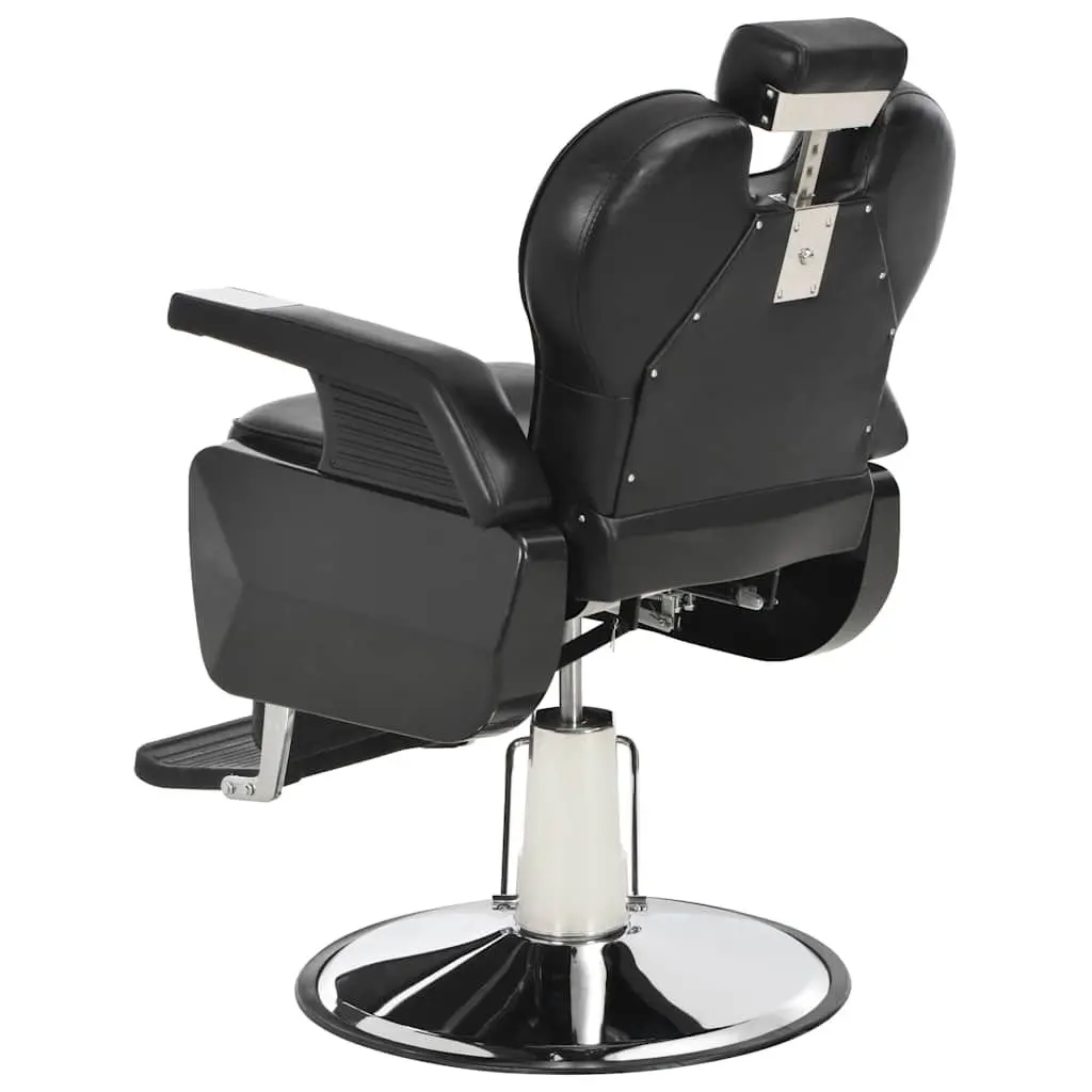 Barber Chair Adjustable Headrest Footrest Black Faux Leather 360 Degree Rotatable Seat