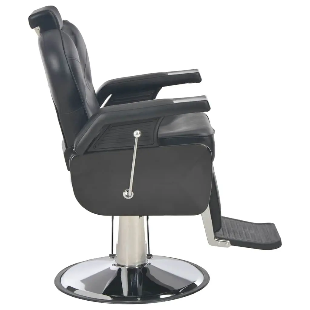 Barber Chair Adjustable Headrest Footrest Black Faux Leather 360 Degree Rotatable Seat