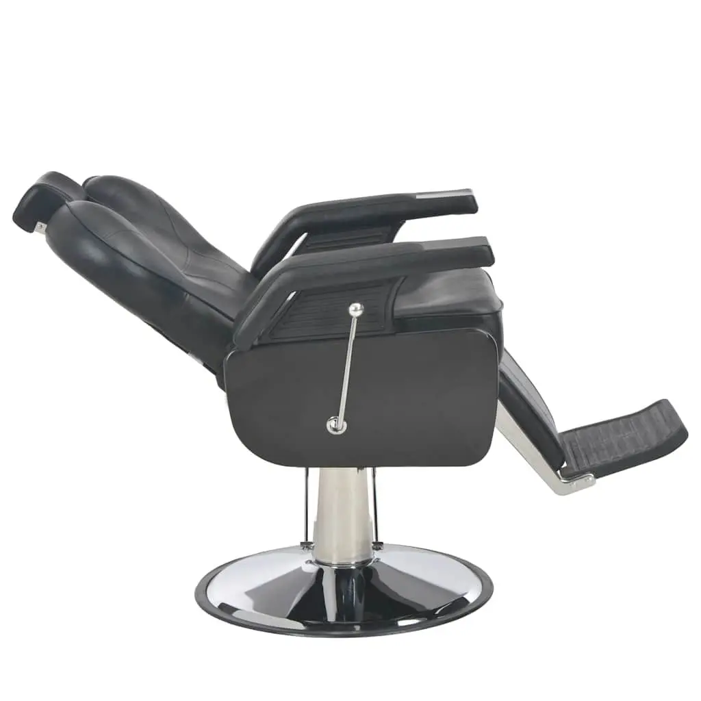 Barber Chair Adjustable Headrest Footrest Black Faux Leather 360 Degree Rotatable Seat